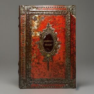 Vintage Victoria Biscuit Company Gourmet's Delight Book Tin Red Metal Box GUC